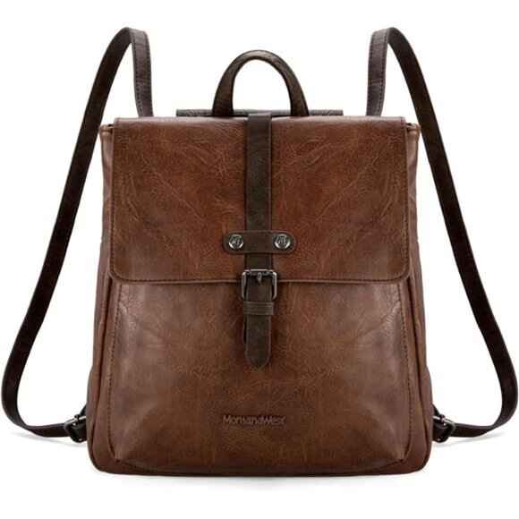 Womens Medium Backpack Convertible Brown - Picture 1 of 6
